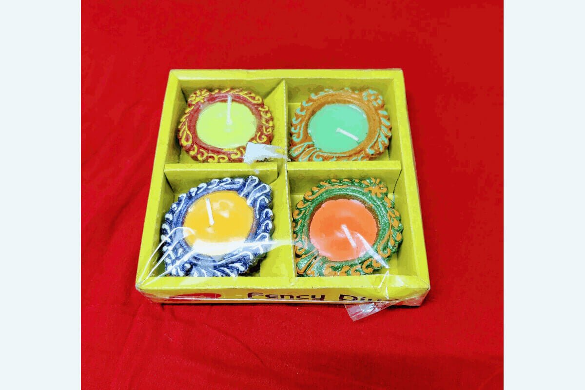 4 Diyas Agal with Candle - Puja Celebrations