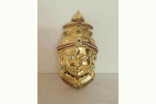 Brass Amman Devi Face Decorated