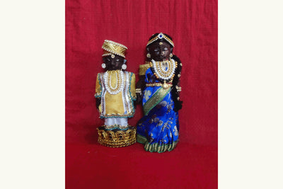 Decorated Wooden Marapachi Doll Pair 6inch