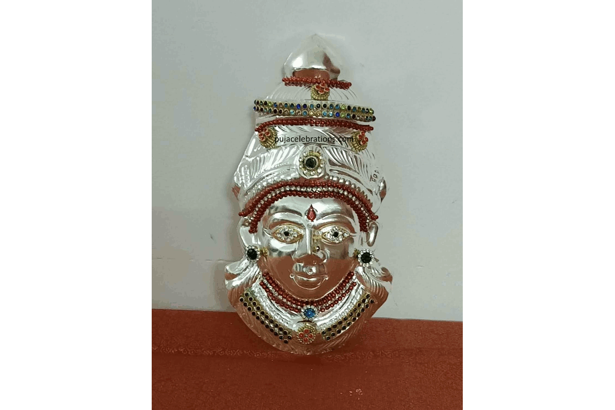 German Silver Devi Decorated Face