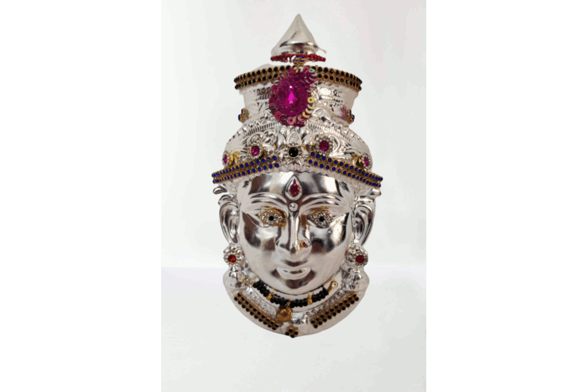 German Silver Devi Decorated Face