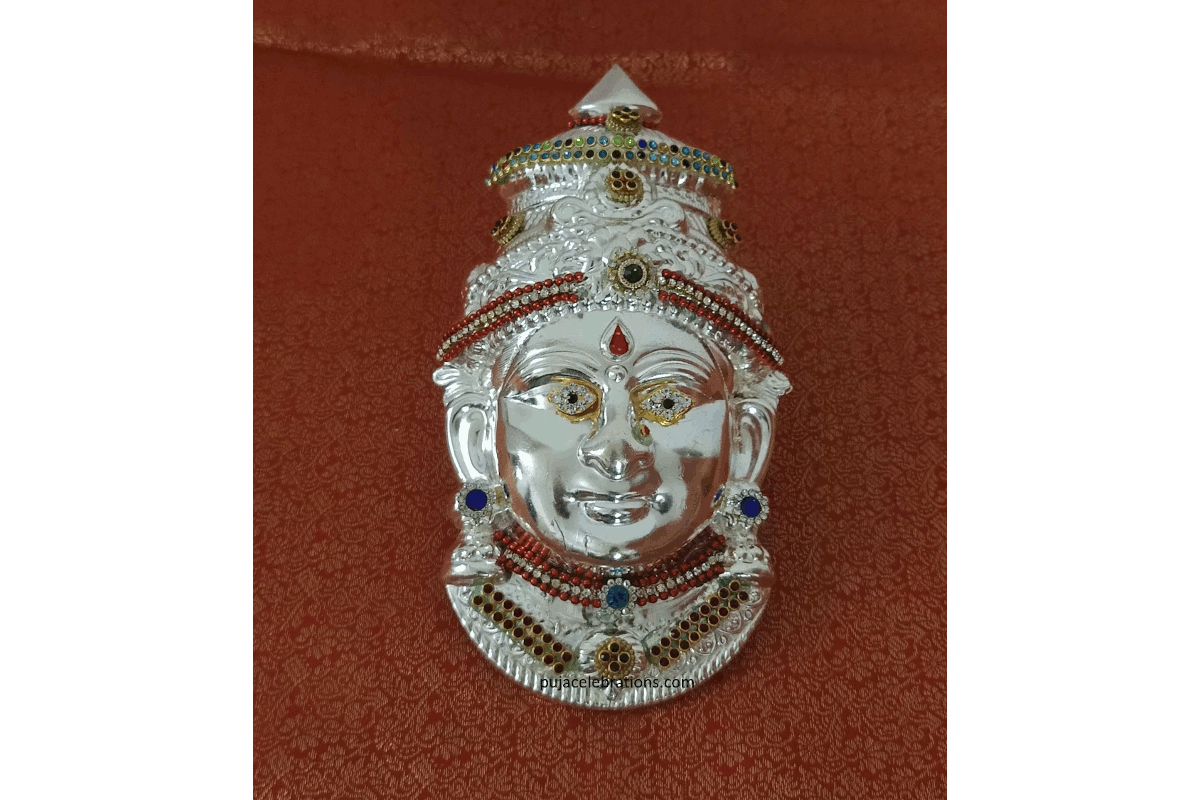 German Silver Devi Decorated Face