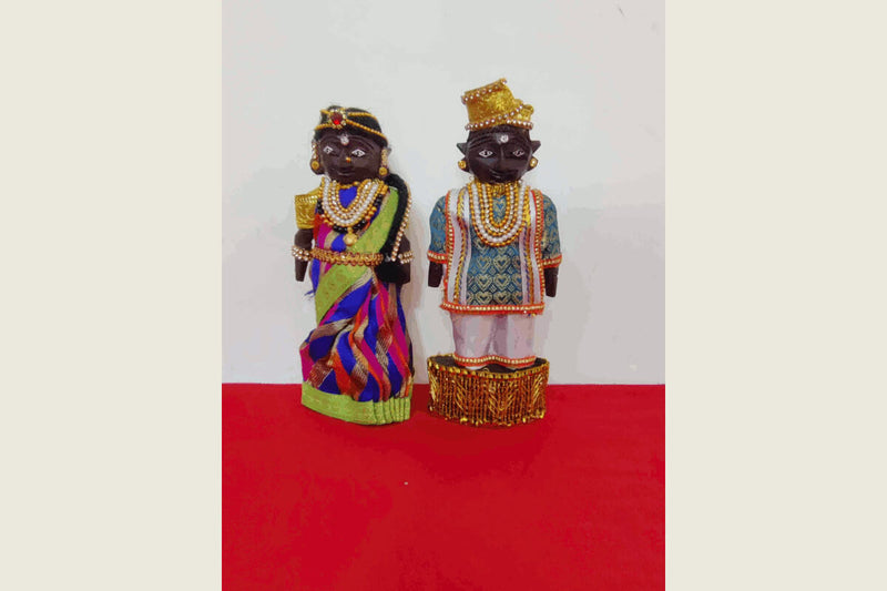 Decorated Wooden Marapachi Dolls for Golu