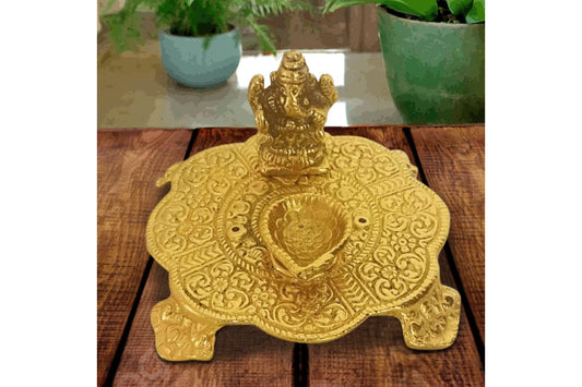 Chowki Ganesh Diya Gold