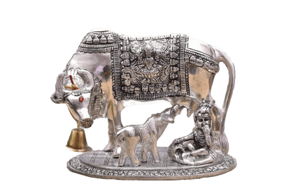 Cow and Calf With Krishna