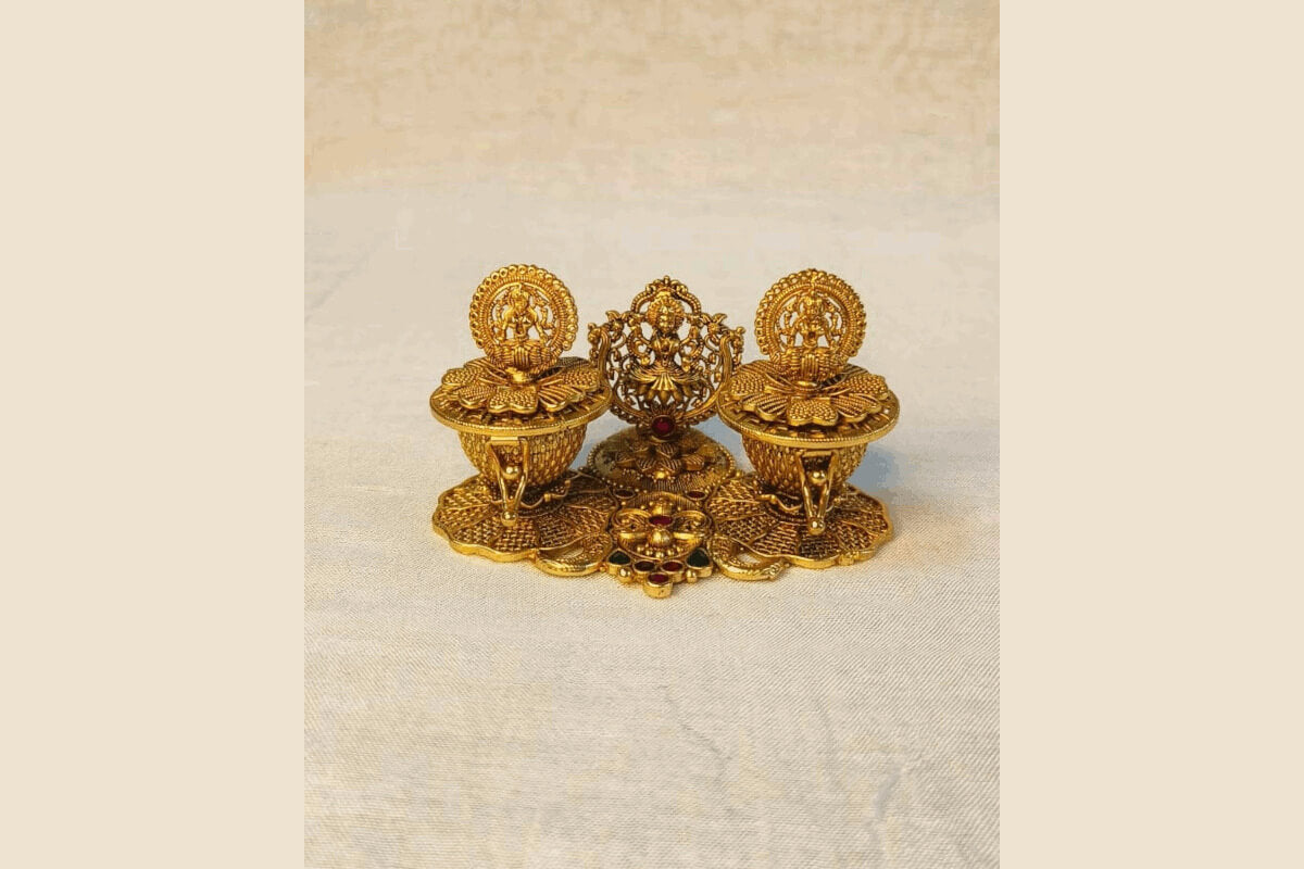 Brass Haldi Kumkum Box