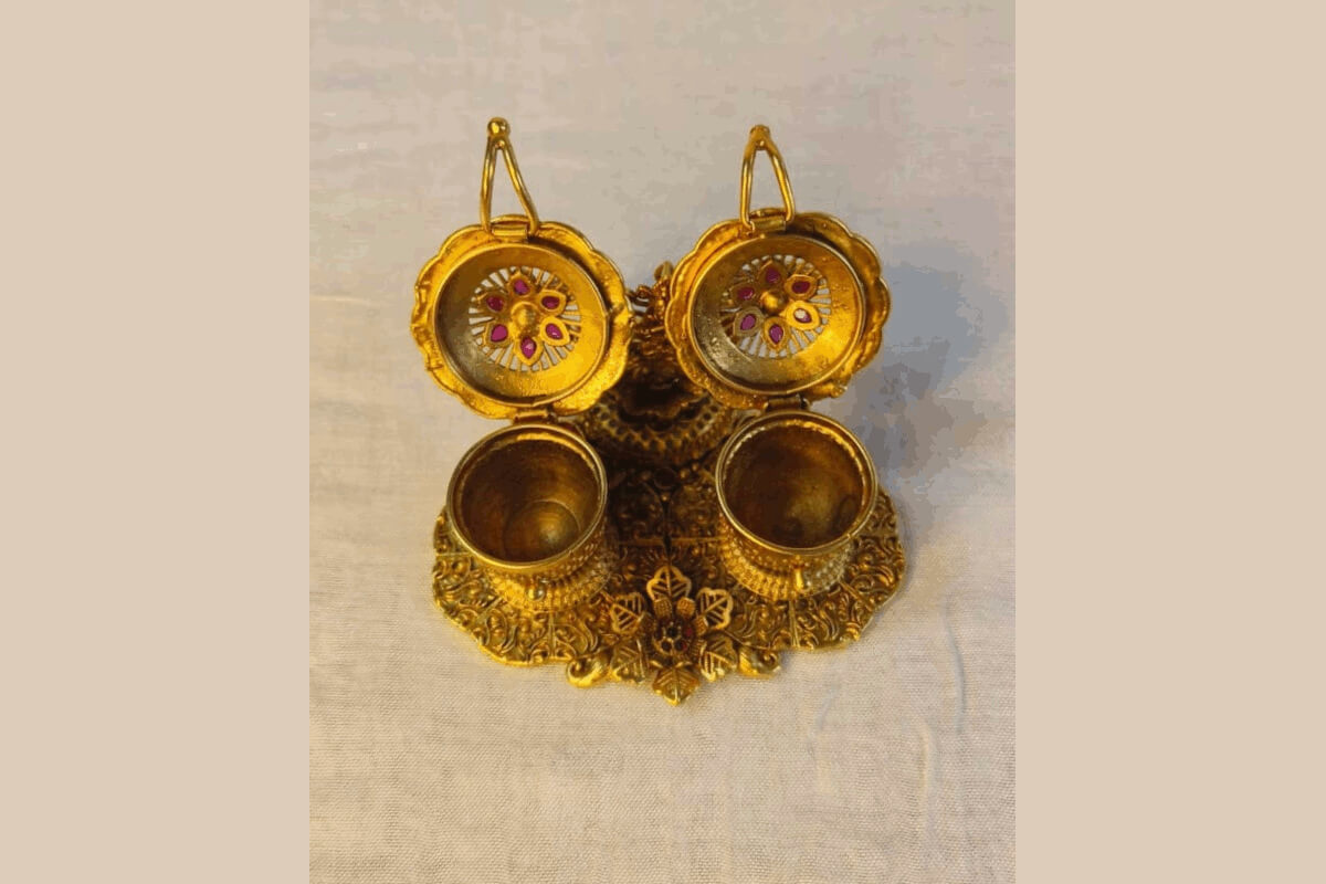 Brass Haldi Kumkum Box