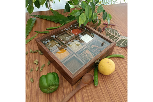 Wooden Masala Spices Box