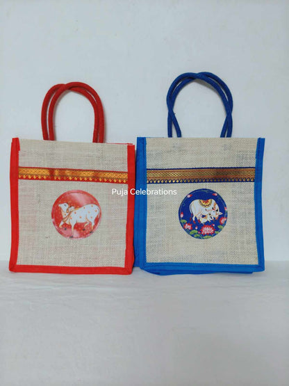 Printed Brocade Jute Bag