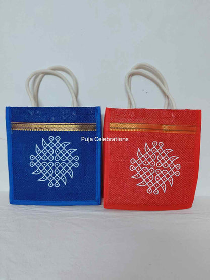 Printed Brocade Jute Bag