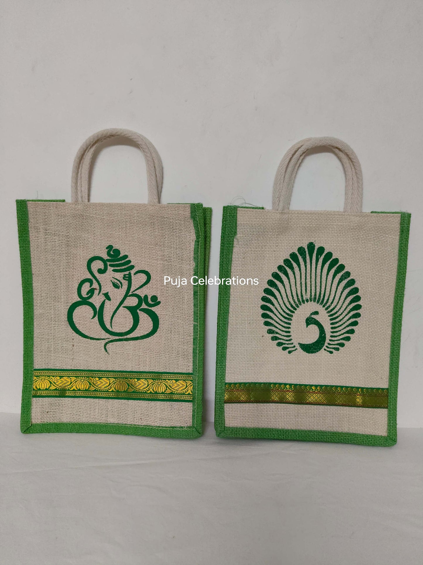 Jute Brocade Print Bag