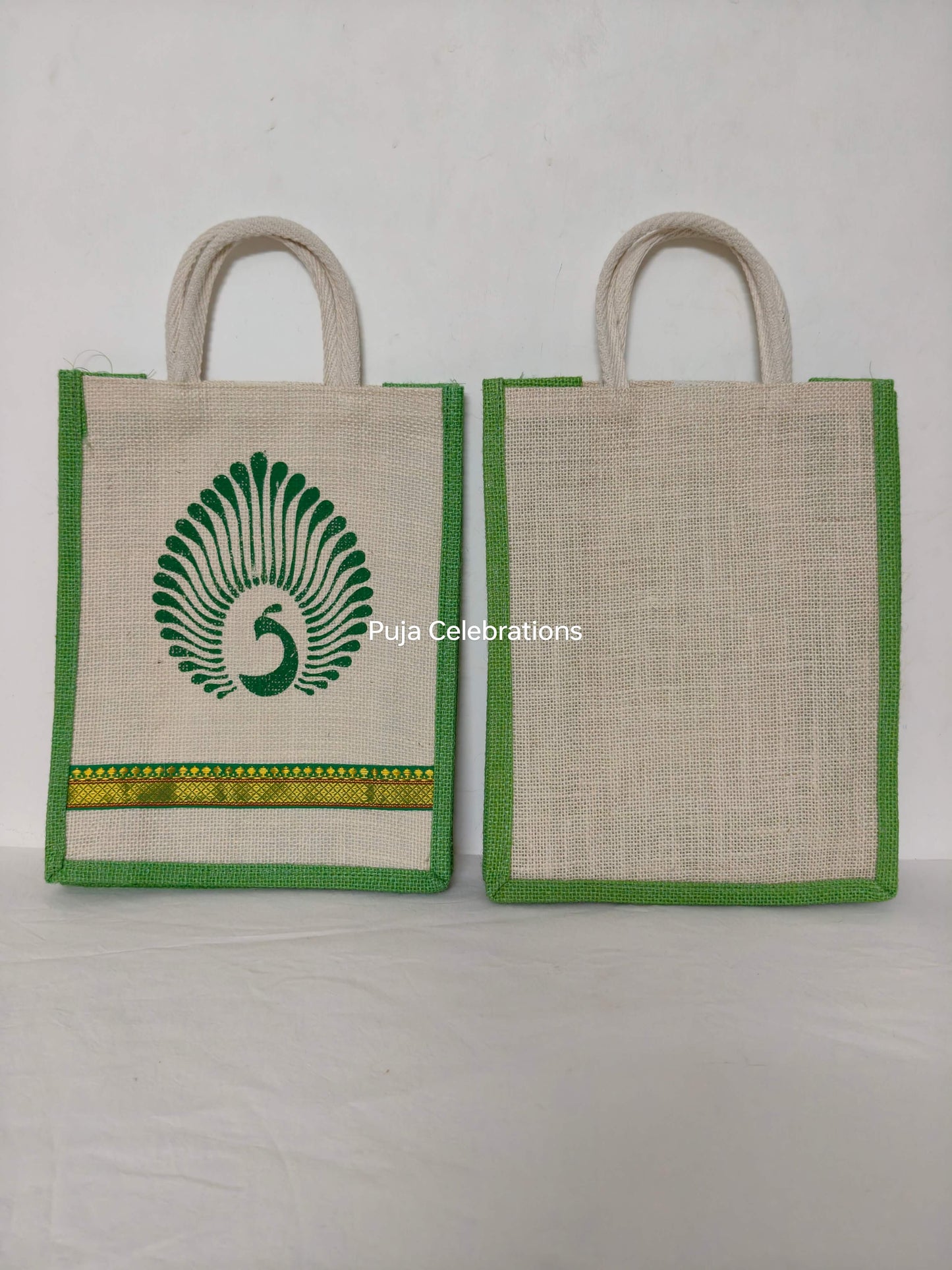 Jute Brocade Print Bag