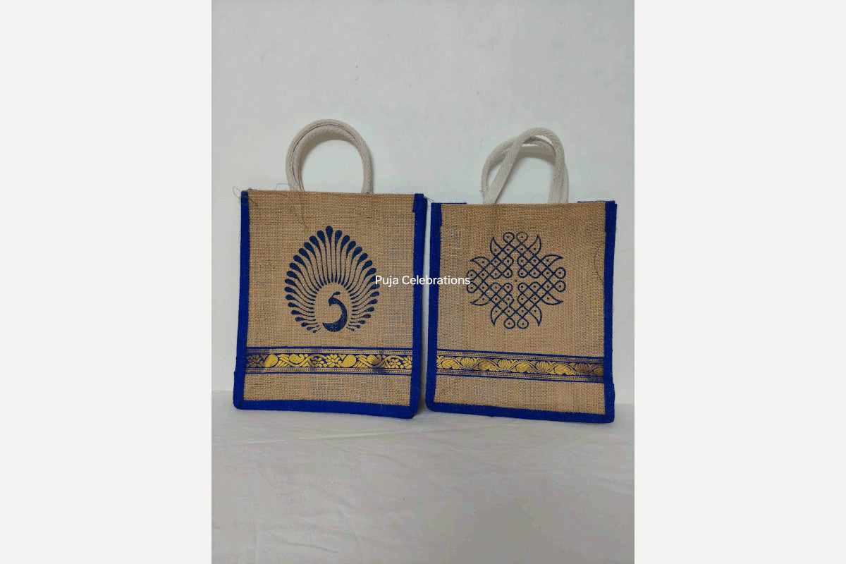 Jute Brocade Print Bag