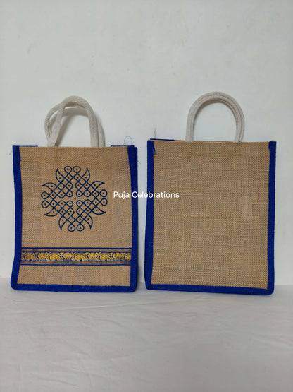 Jute Brocade Print Bag