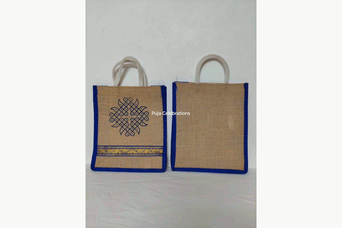 Jute Brocade Print Bag