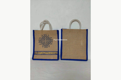 Jute Brocade Print Bag