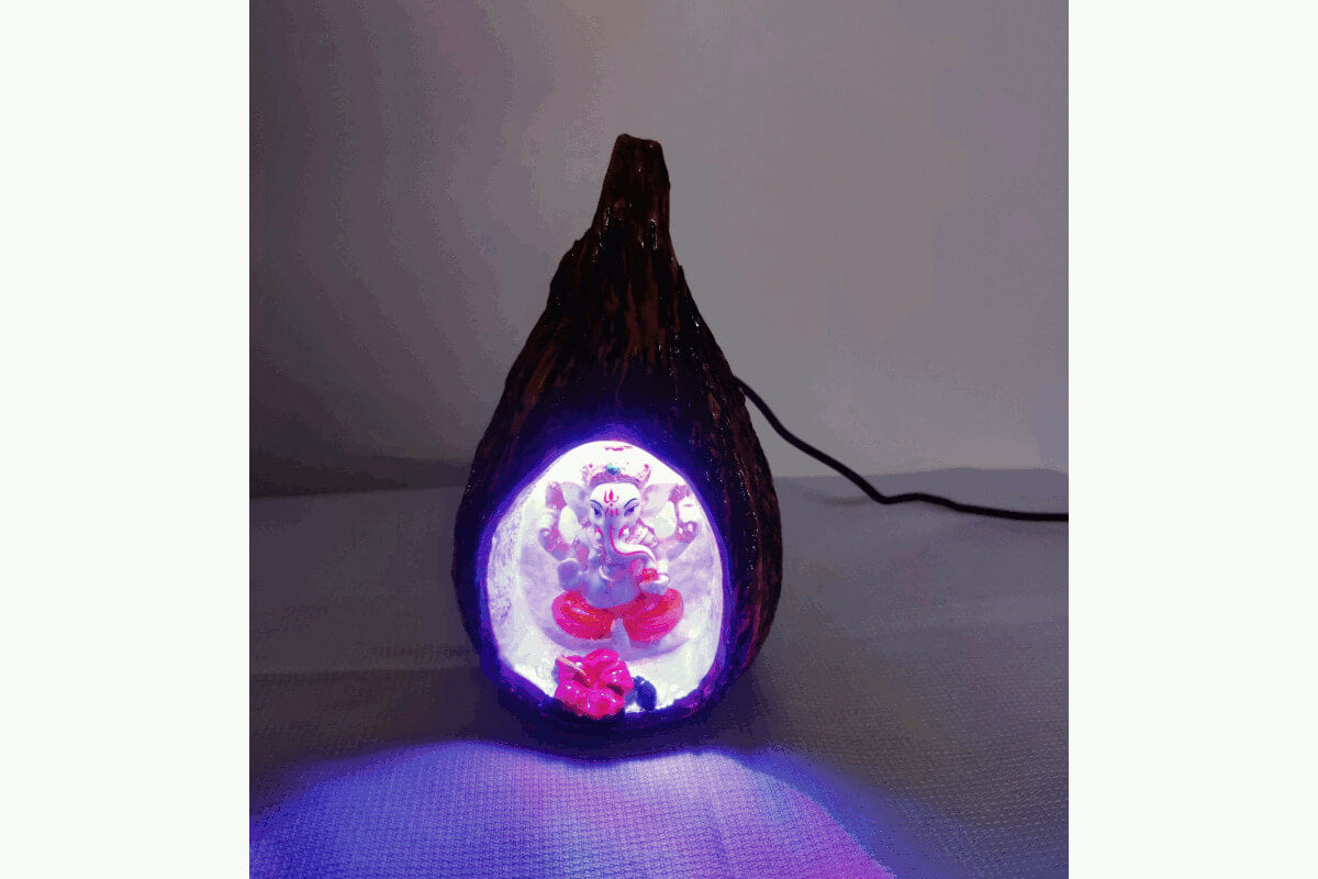 LED Coconut Ganesha