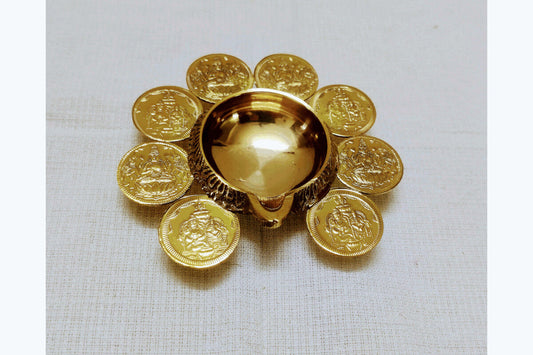 Kubera Diya With Lakshmi Kubera Coins