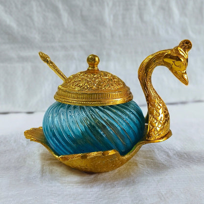 Duck Swan Bowl Spoon Gold 