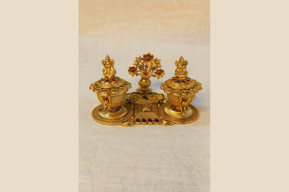 Brass Haldi Kumkum Box