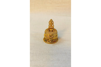 Brass Matte Lakshmi Kumkum Box