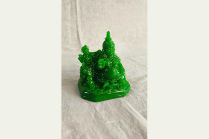 Green Kubera Lakshmi Statue