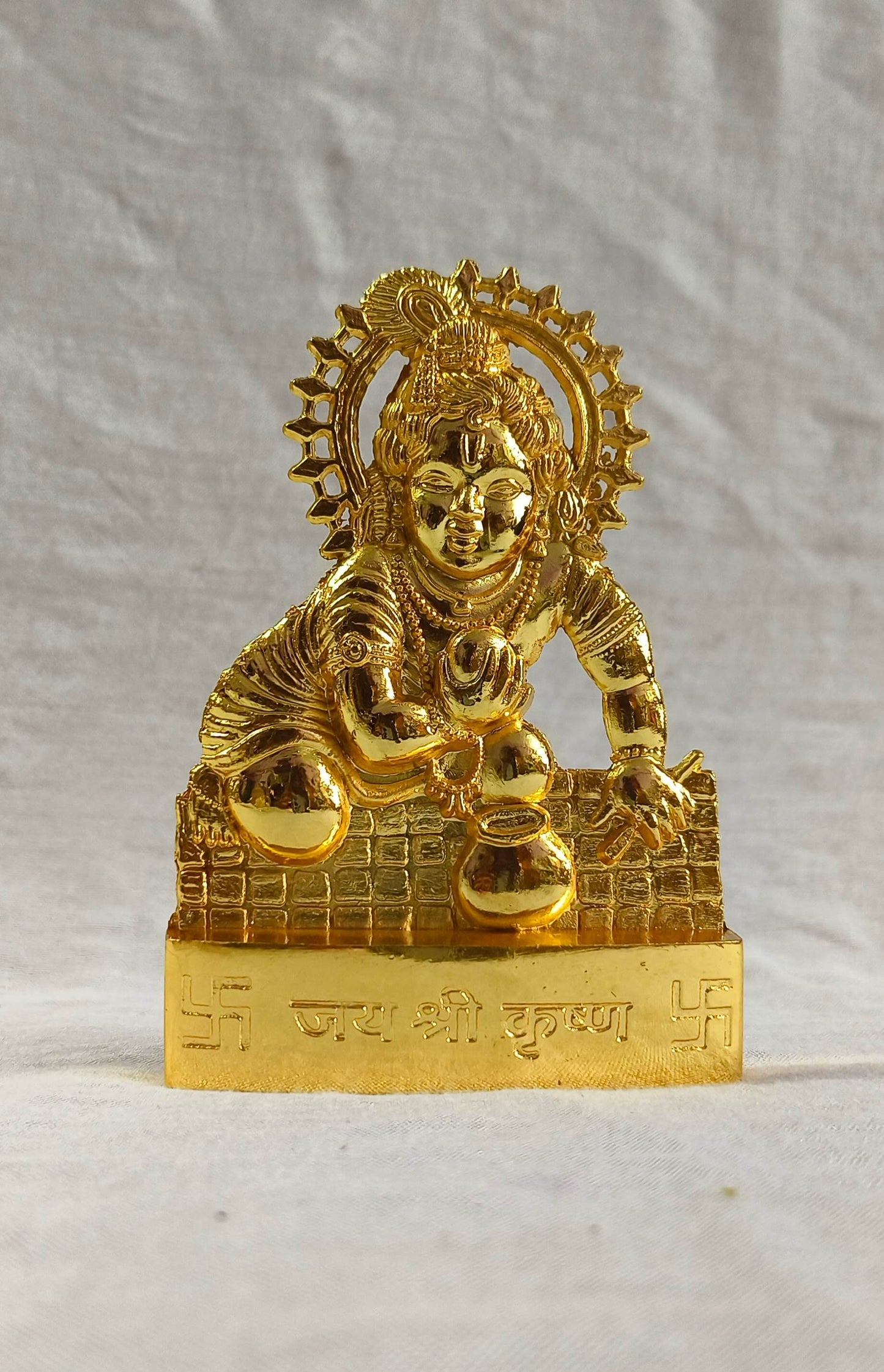 Ladoo Krishna Gold Standee