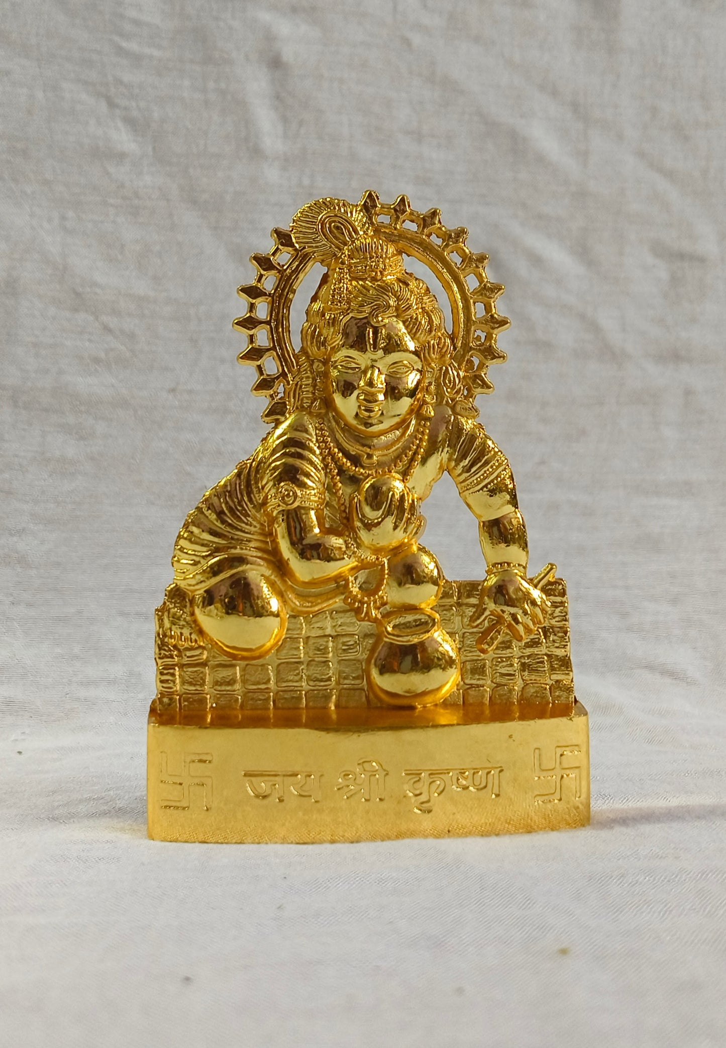 Ladoo Krishna Gold Standee