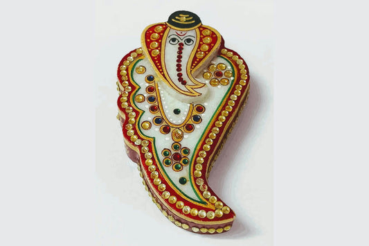 Marble Ganesh Shankh Shape Chopra