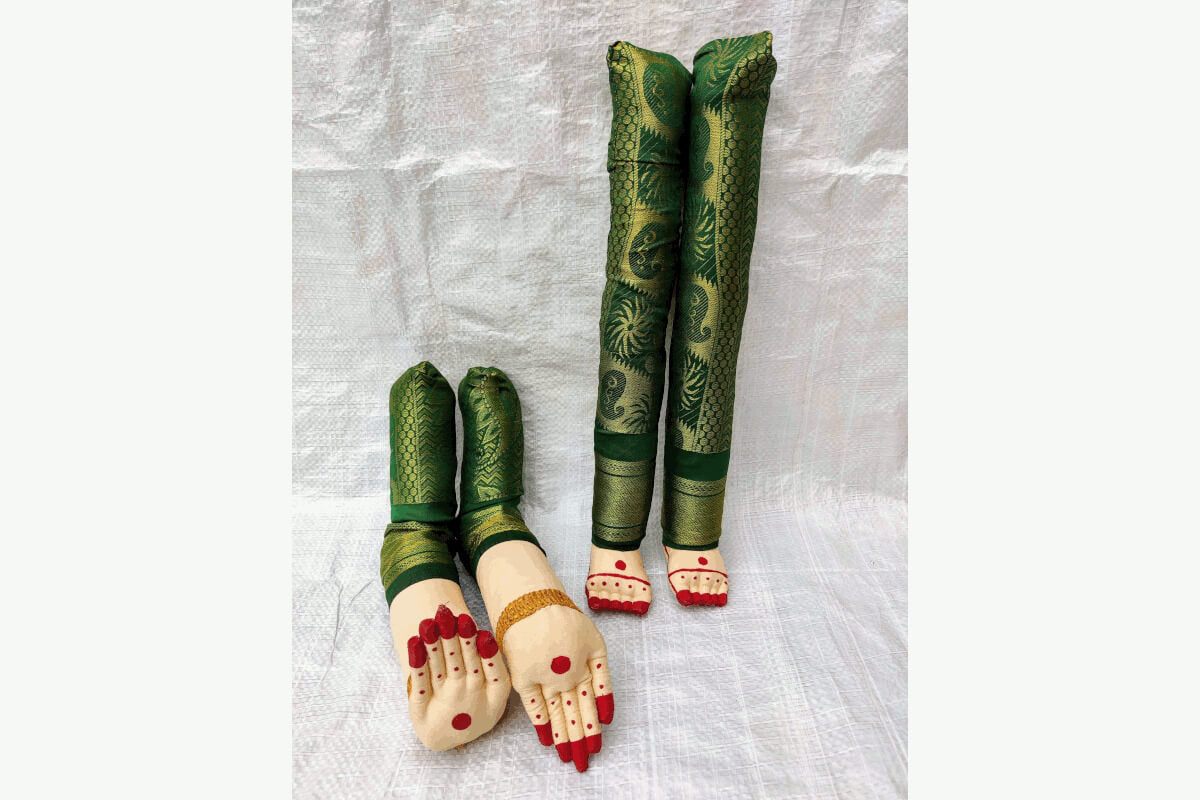 Decorated Pattu Zari Hands and Legs