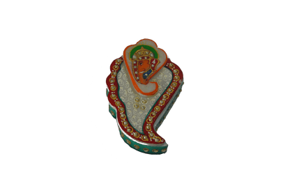 Marble Shankh Ganesh Kumkum