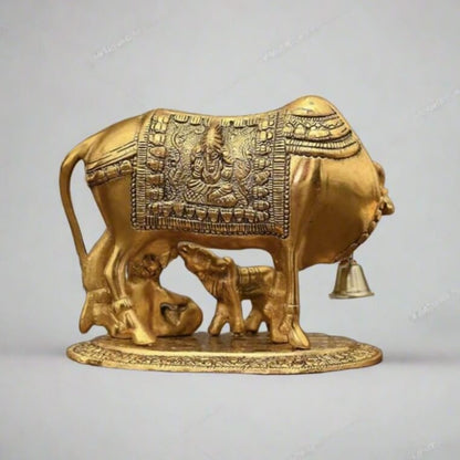 Cow and Calf With Krishna