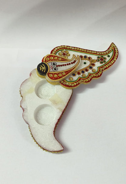 Marble Ganesh Shankh Shape Chopra