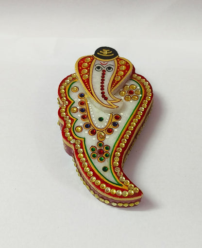 Marble Ganesh Shankh Shape Chopra