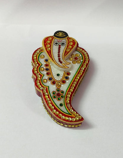 Marble Ganesh Shankh Shape Chopra