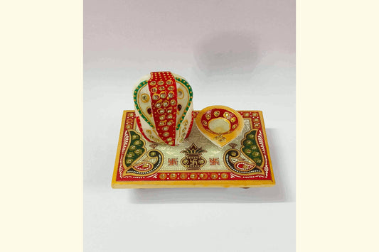 Marble Chowki Ganesh Diya