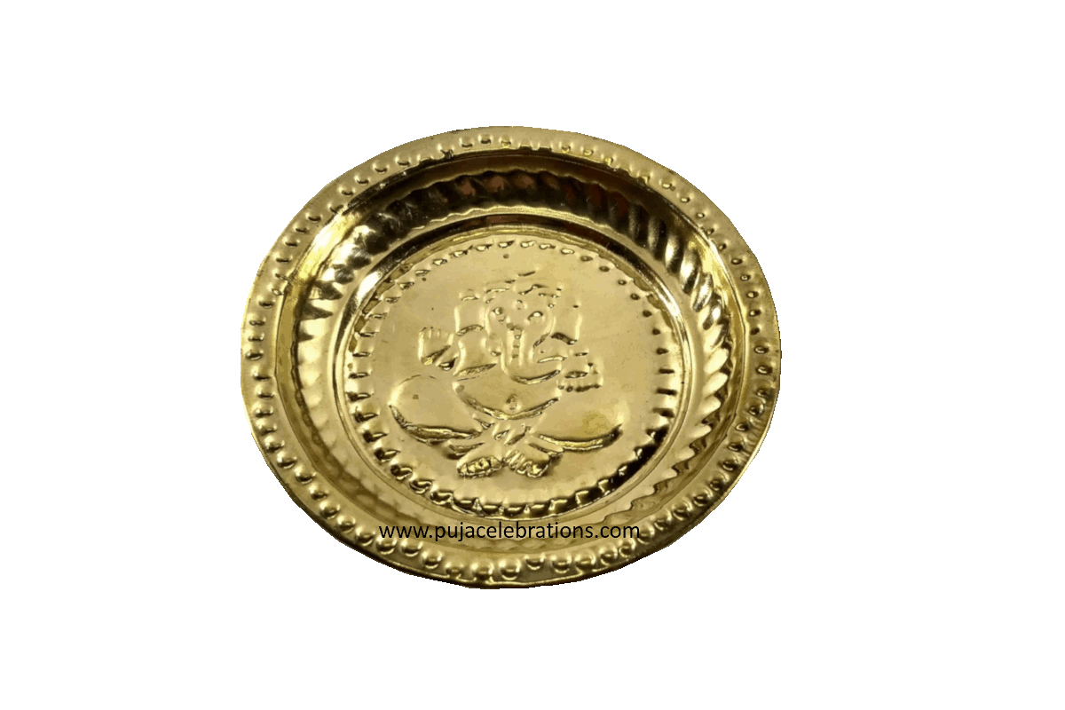 Brass Plate with Kubera Diya