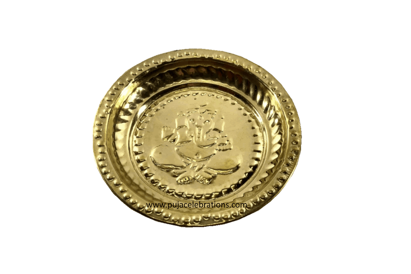 Brass Plate with Kubera Diya