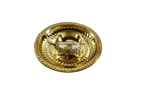 Brass Plate with Kubera Diya