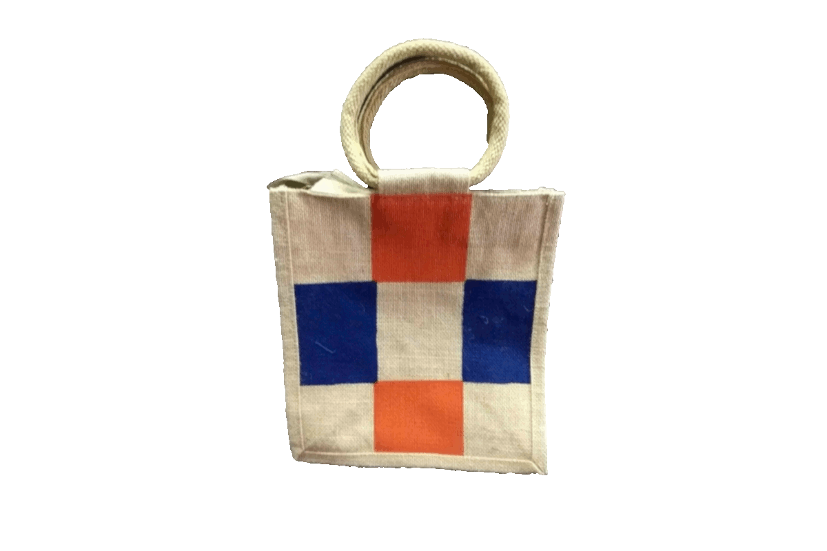 Checks Design Jute Bag