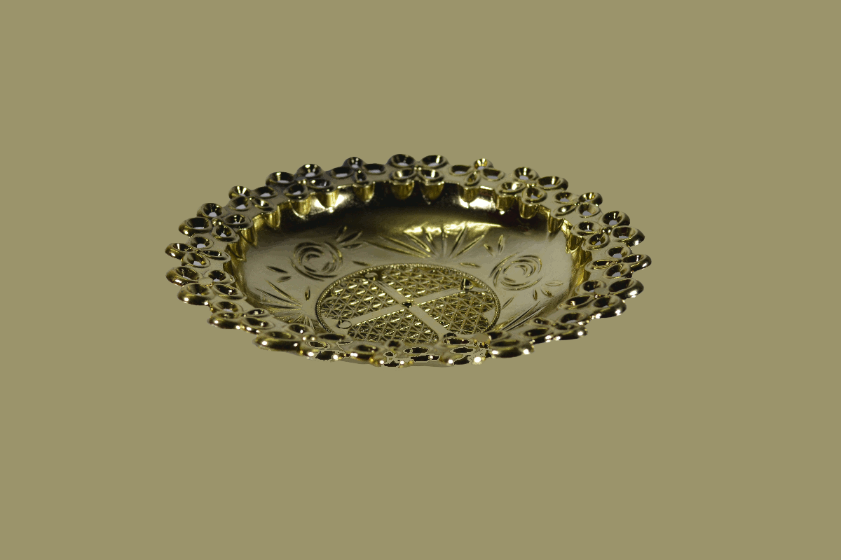 Flower Design Gold Bowl