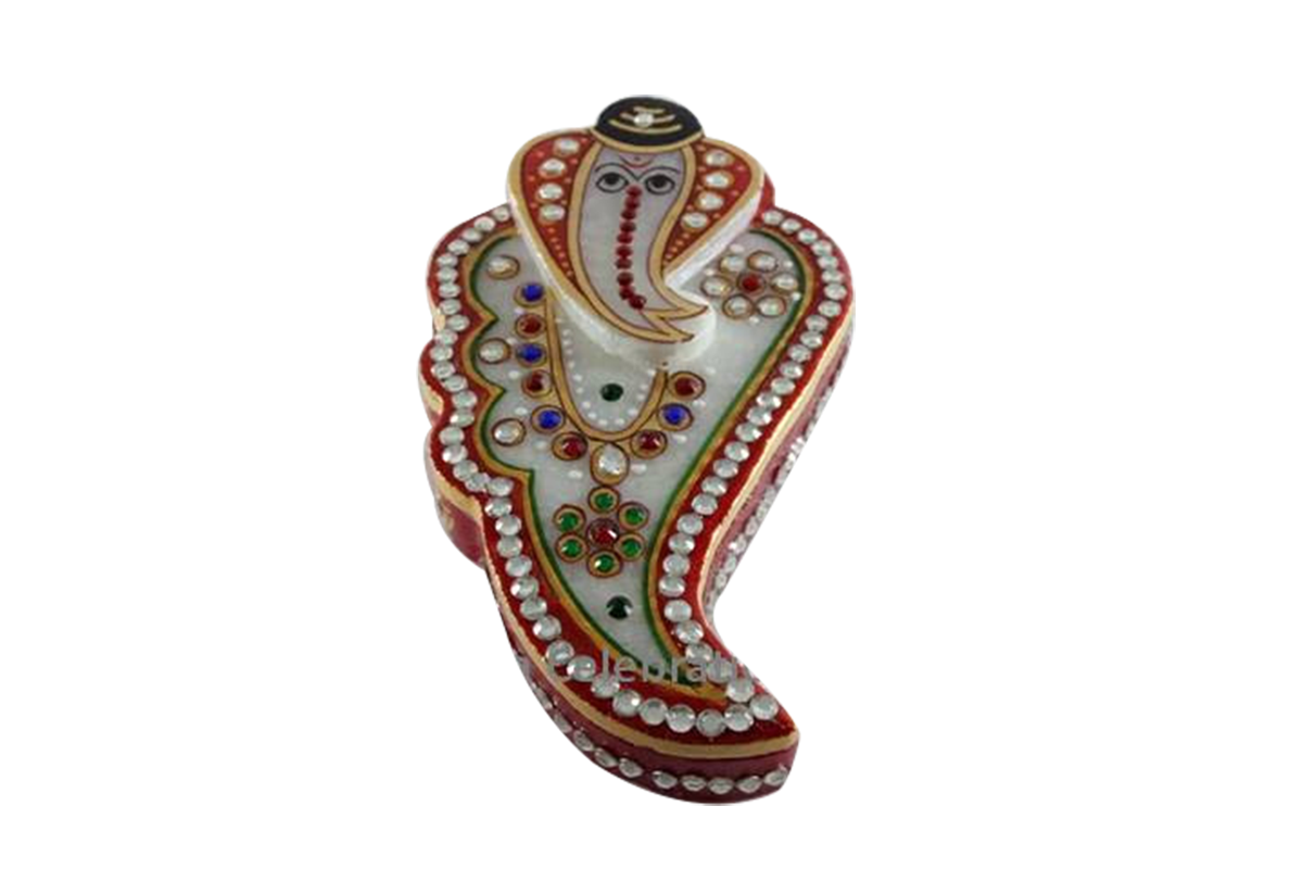 Marble Ganesh Shankh Shape Chopra