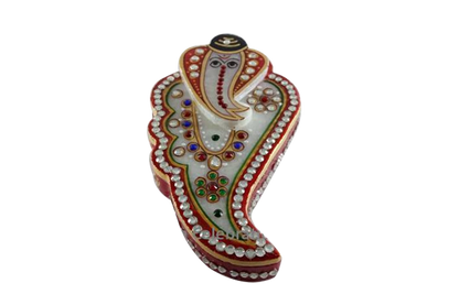 Marble Ganesh Shankh Shape Chopra