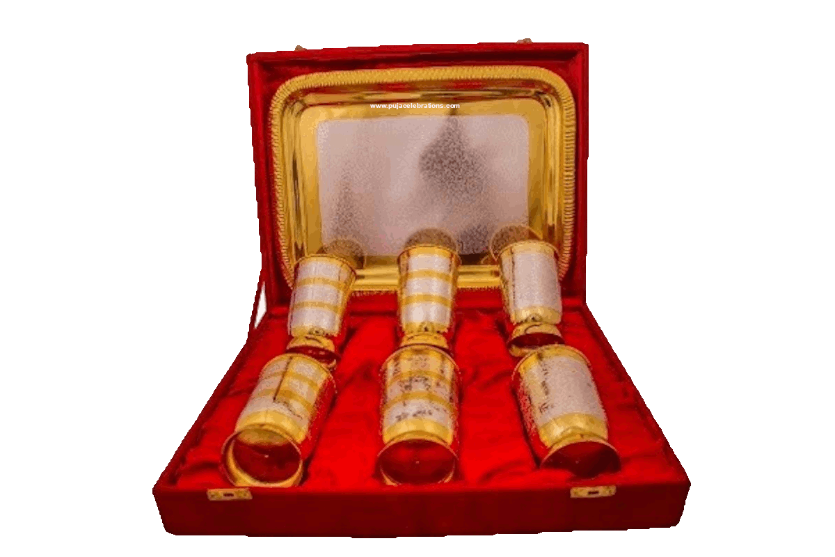 Gold Silver Plated Glasses Set