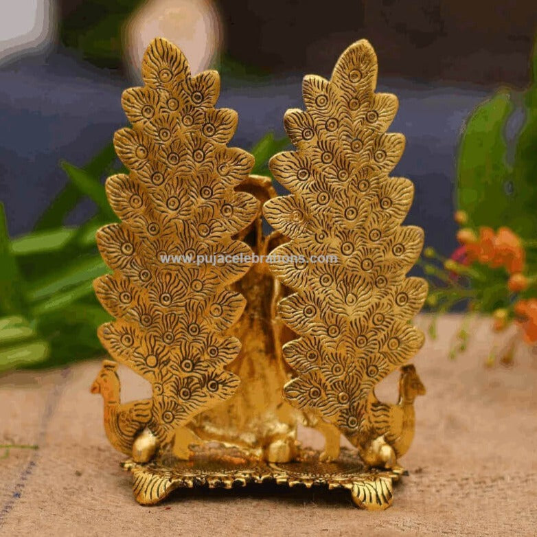 Radha Krishna Peacock Diya