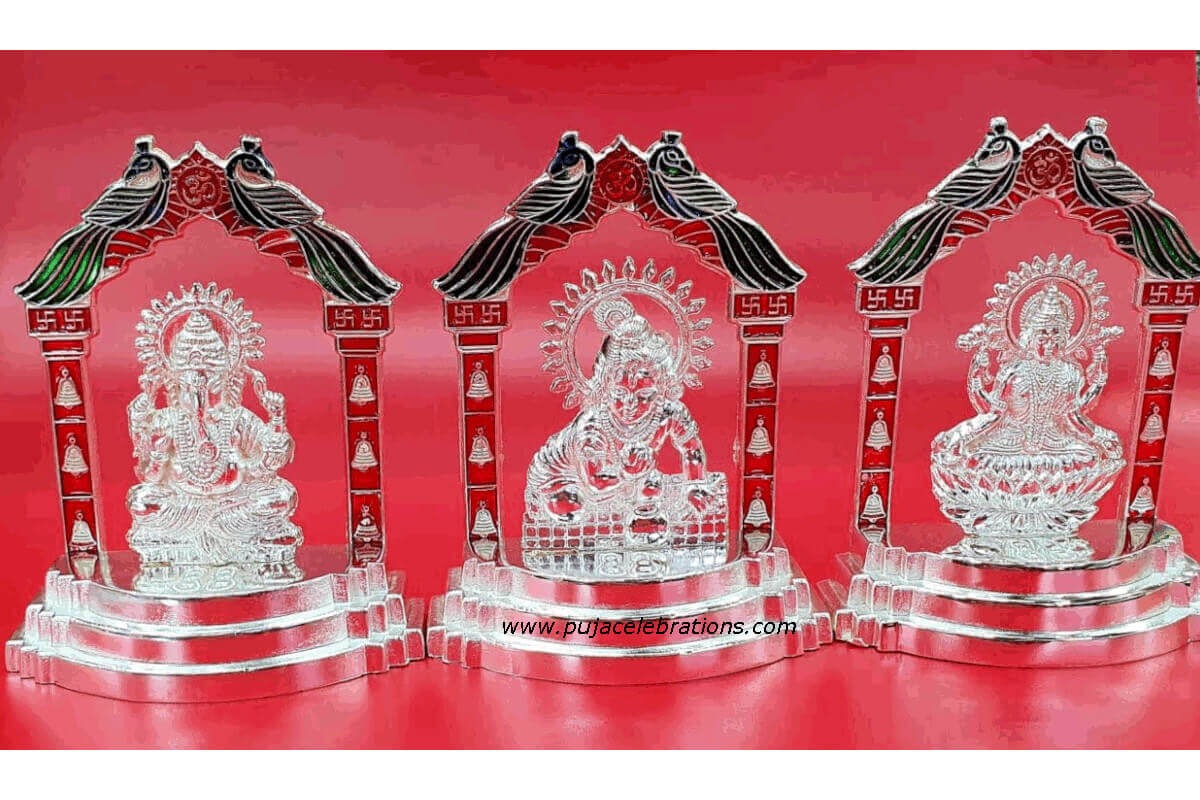 Meenakari God Darbar Silver 4", Wedding Gift