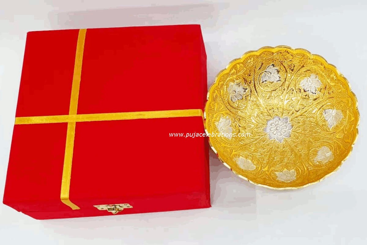 Gold Silver Plated Bowl Set 6 inches, Best Return Gift for Marriage