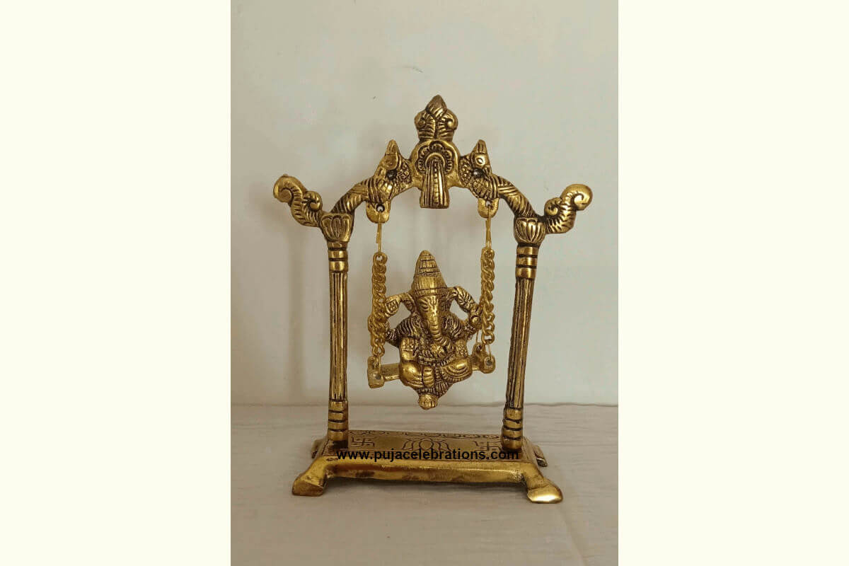 White Metal Jhula Ganesh