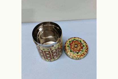 Meenakari Steel Dabba Box