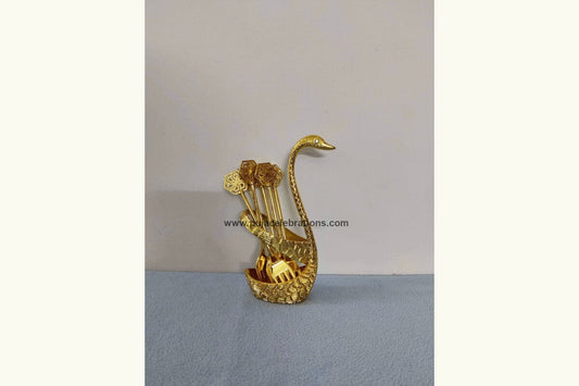 Swan Designer Fork Stand Gold, Home Decor Items